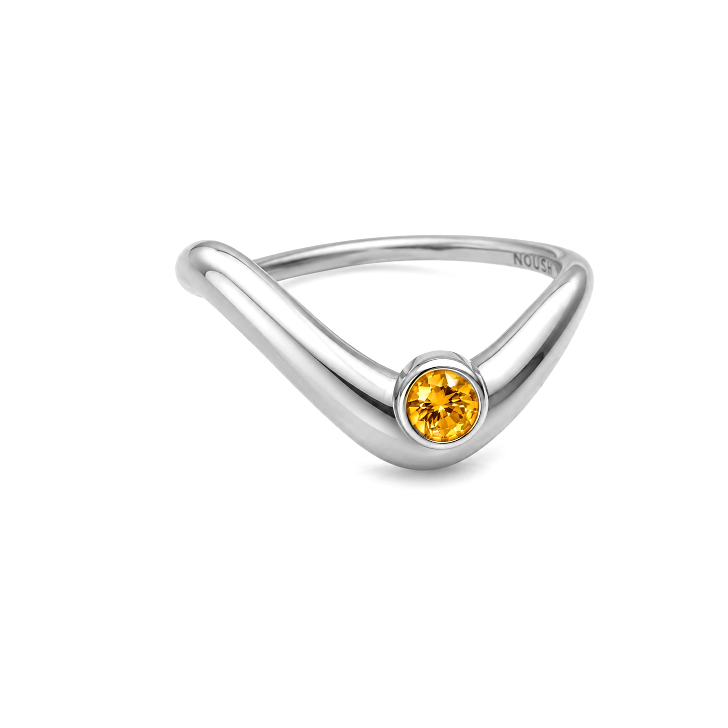 Birthstone wave ring