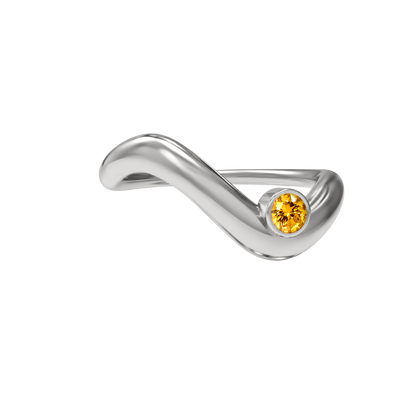 Birthstone wave ring