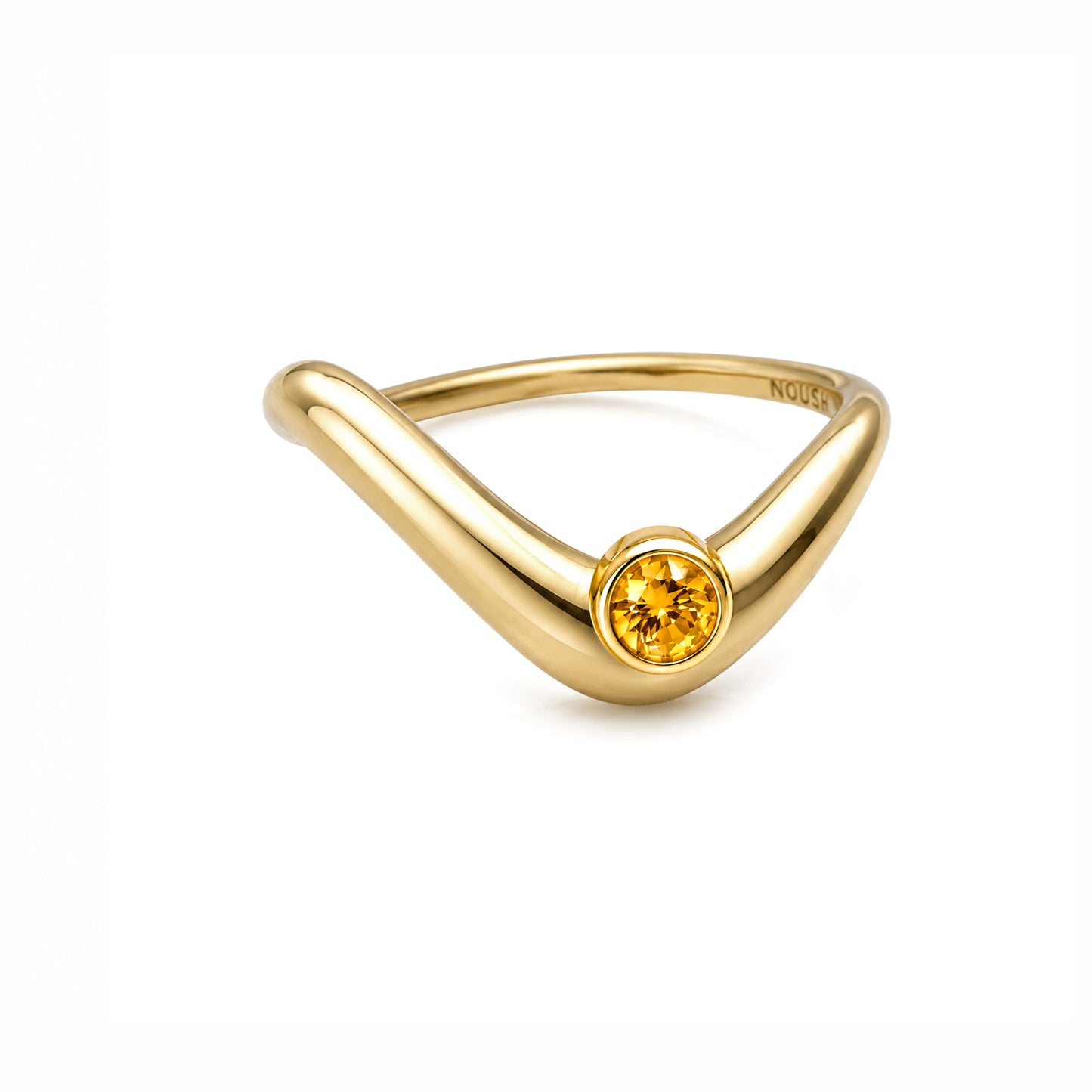 Birthstone wave ring