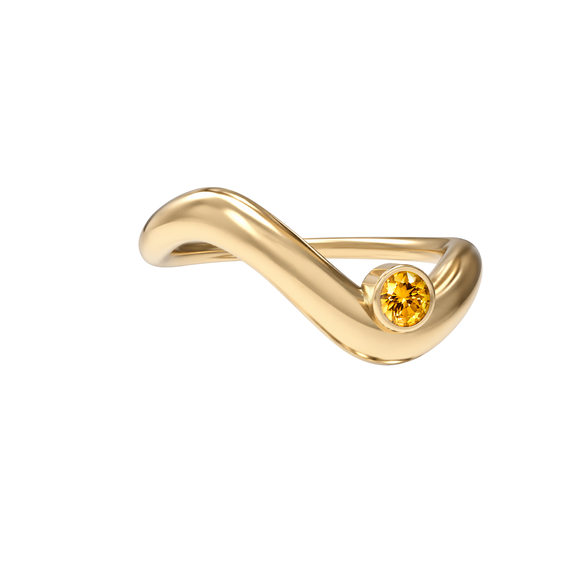 Birthstone wave ring