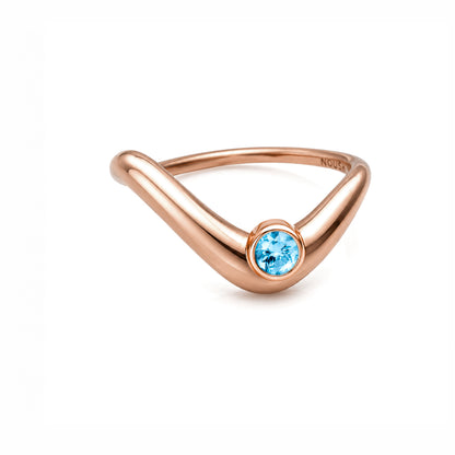 Birthstone wave ring