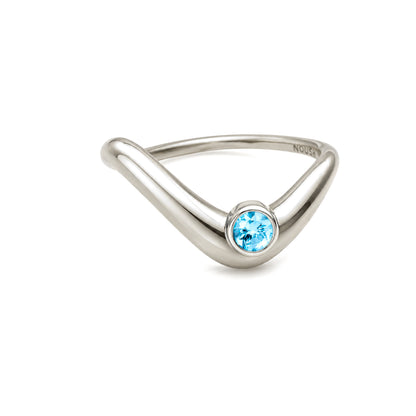 Birthstone wave ring
