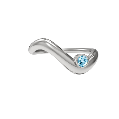 Birthstone wave ring