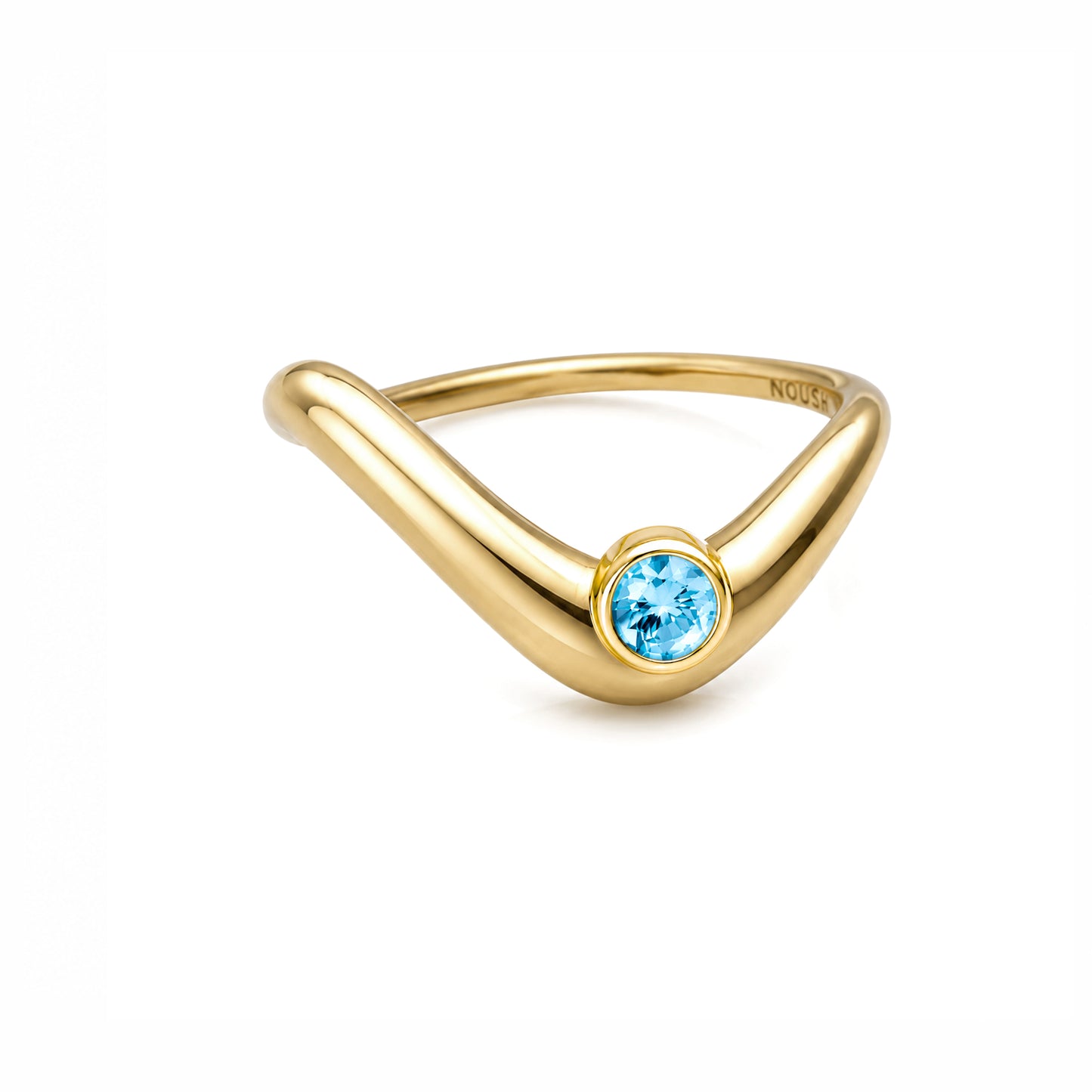 Birthstone wave ring