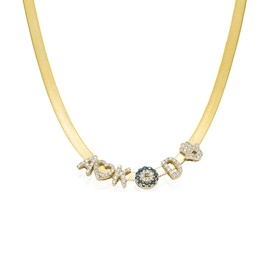 Personalized liquid gold necklace