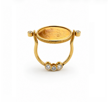 1/4 Pahlavi Convertible Coin Ring & Pendant