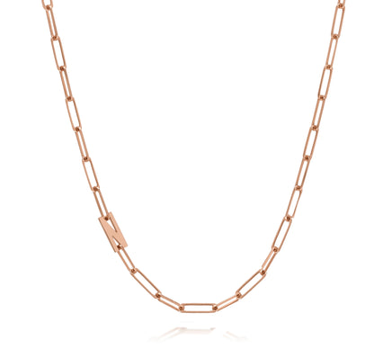 Paper clip chain necklace with solid letters