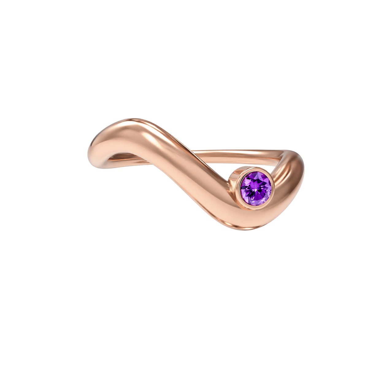 Birthstone wave ring