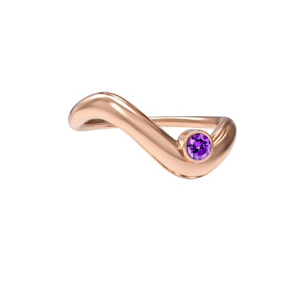 Birthstone wave ring
