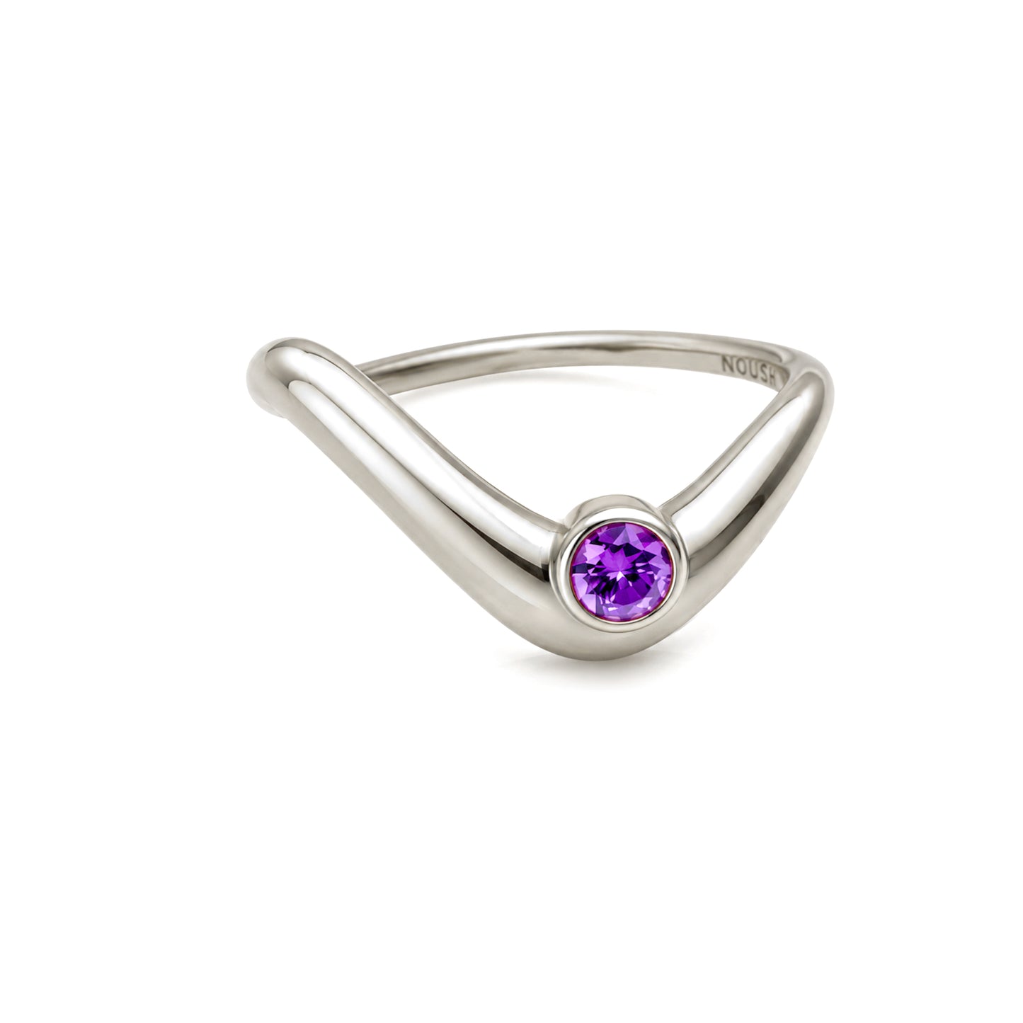 Birthstone wave ring