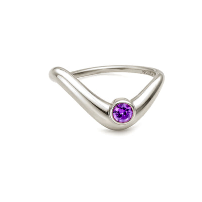 Birthstone wave ring