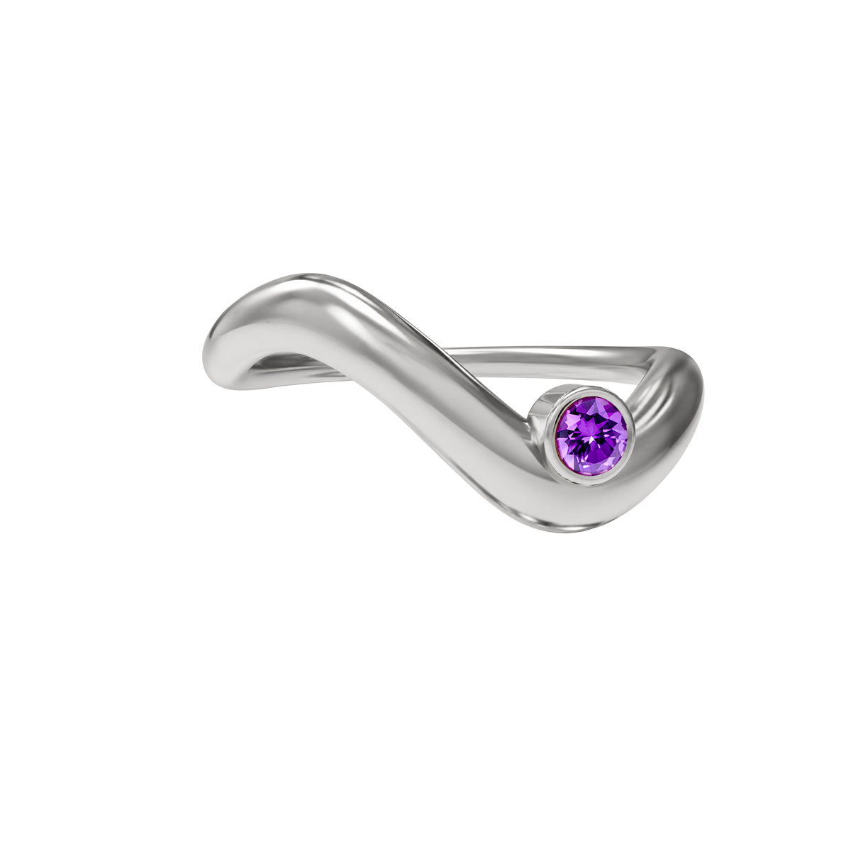 Birthstone wave ring