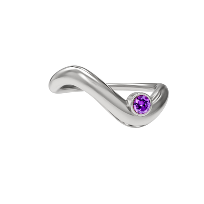 Birthstone wave ring