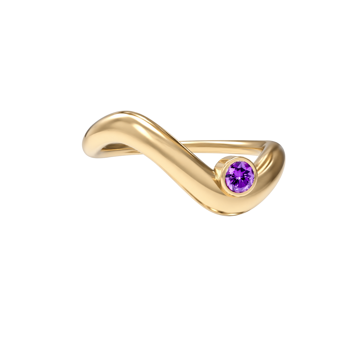 Birthstone wave ring