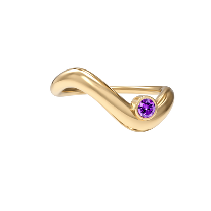 Birthstone wave ring