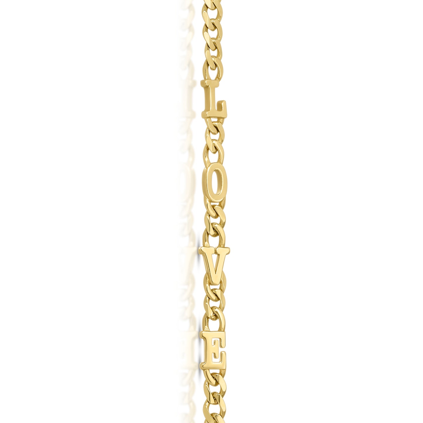 Large curb chain Ring with Gold letters