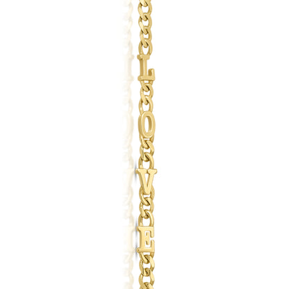 Large curb chain Ring with Gold letters