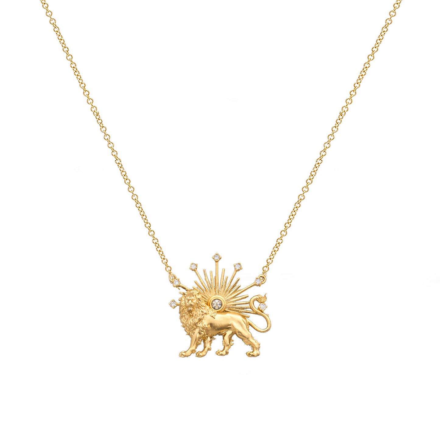 Shiro Khorshid- Lion and Sun Necklace . Noush Exclusive