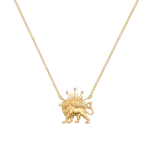 Shiro Khorshid- Lion and Sun Necklace . Noush Exclusive