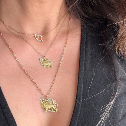 Diamond Iran Lion and sun Charm Only