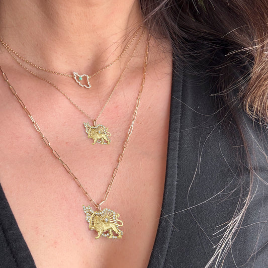 Diamond Iran Lion and sun Charm Only