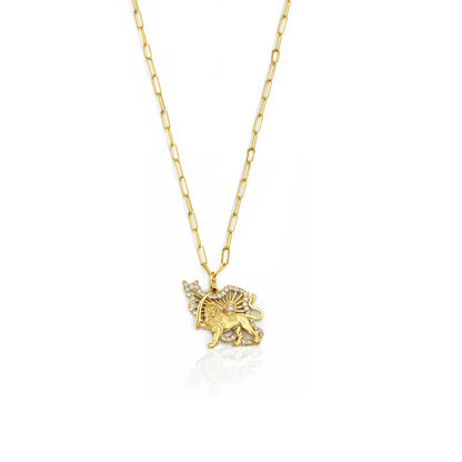 Diamond Iran Shiro Khorshid - Lion and Sun Necklace. Noush Exclusive