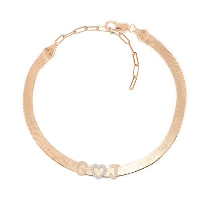 Personalized liquid gold bracelet/ anklet