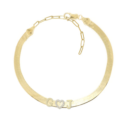 Personalized liquid gold bracelet/ anklet