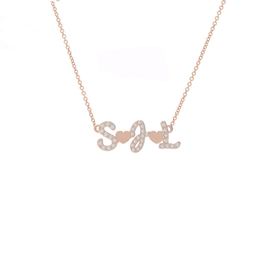 Tiny Treasure Love Initial necklace