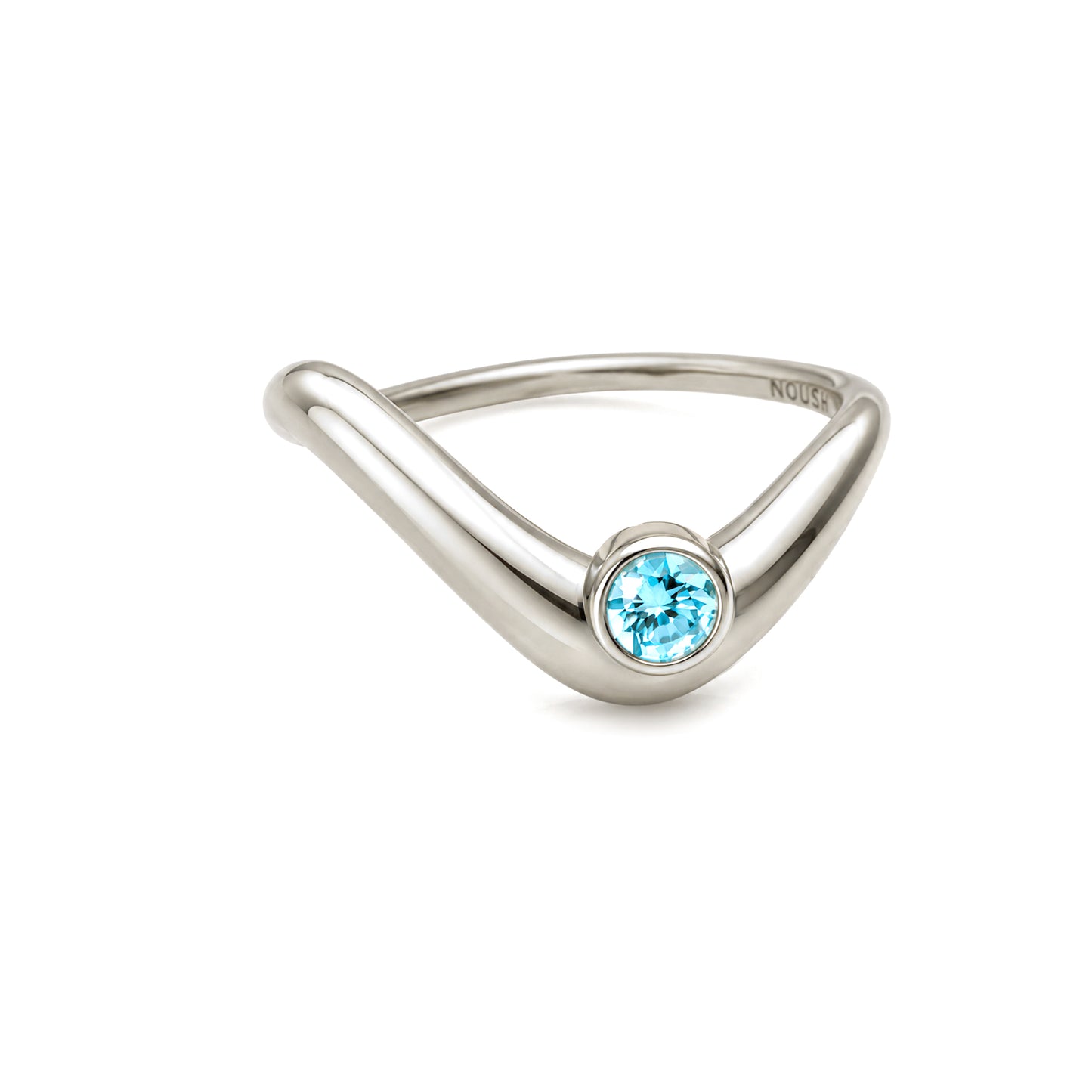 Birthstone wave ring