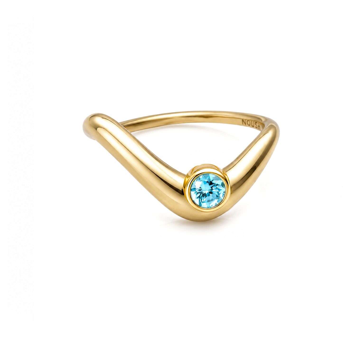 Birthstone wave ring