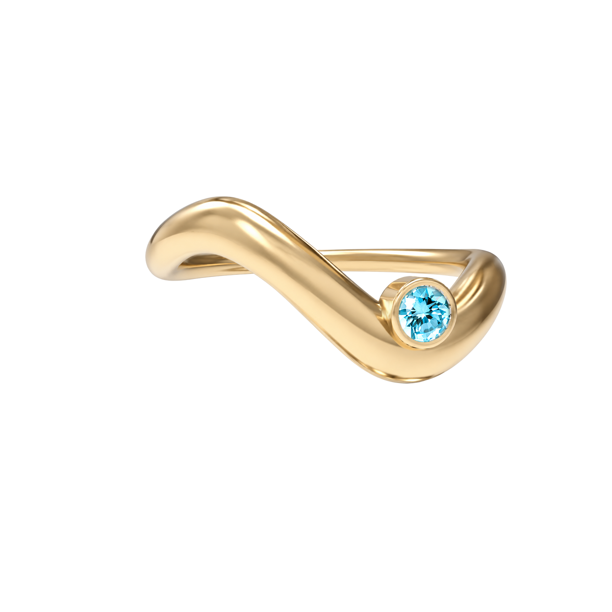 Birthstone wave ring