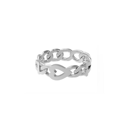 Large curb chain Ring with Gold letters