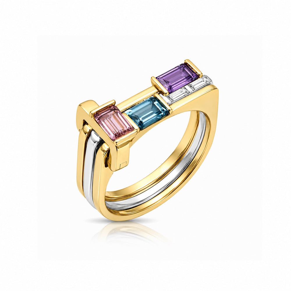 Baguette LNQD 3 stack Rings
