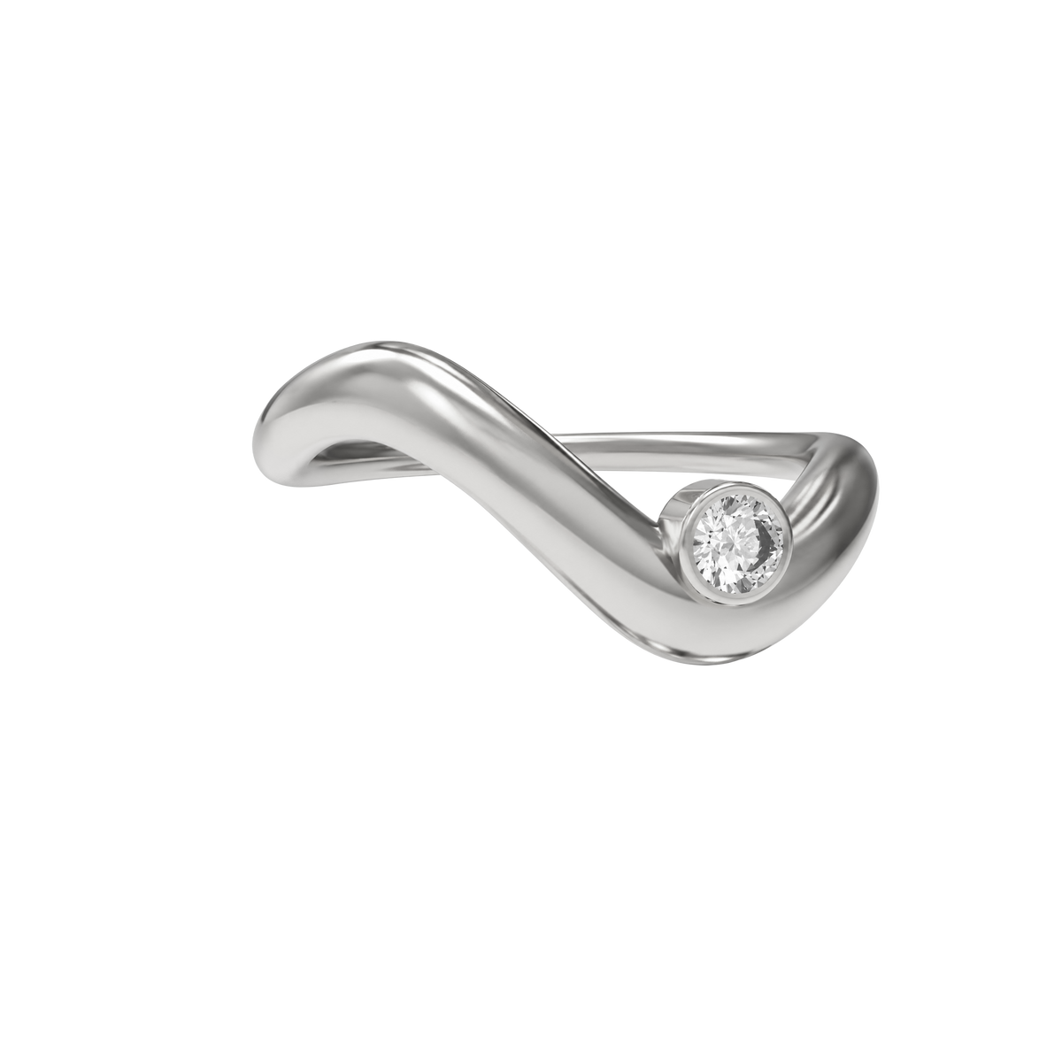 Birthstone wave ring