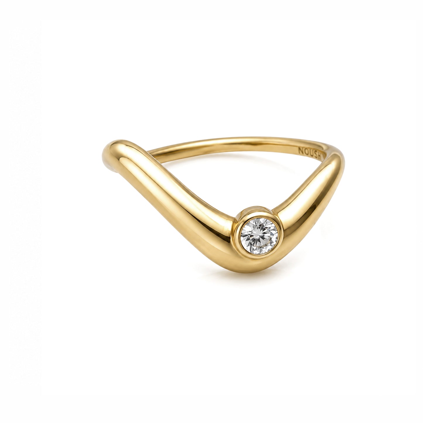 Birthstone wave ring