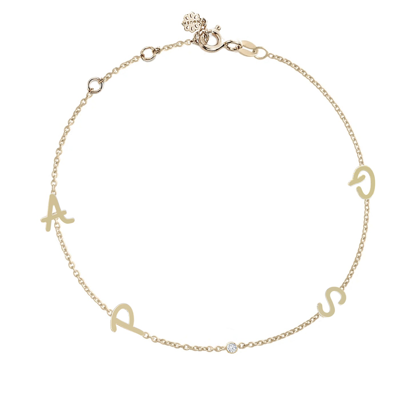 Tiny Treasure Multi Initial Gold Bracelet