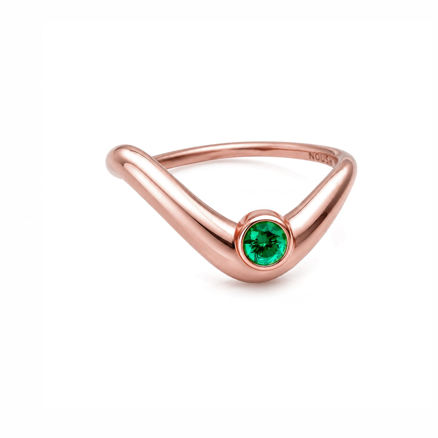 Birthstone wave ring