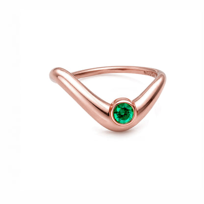 Birthstone wave ring