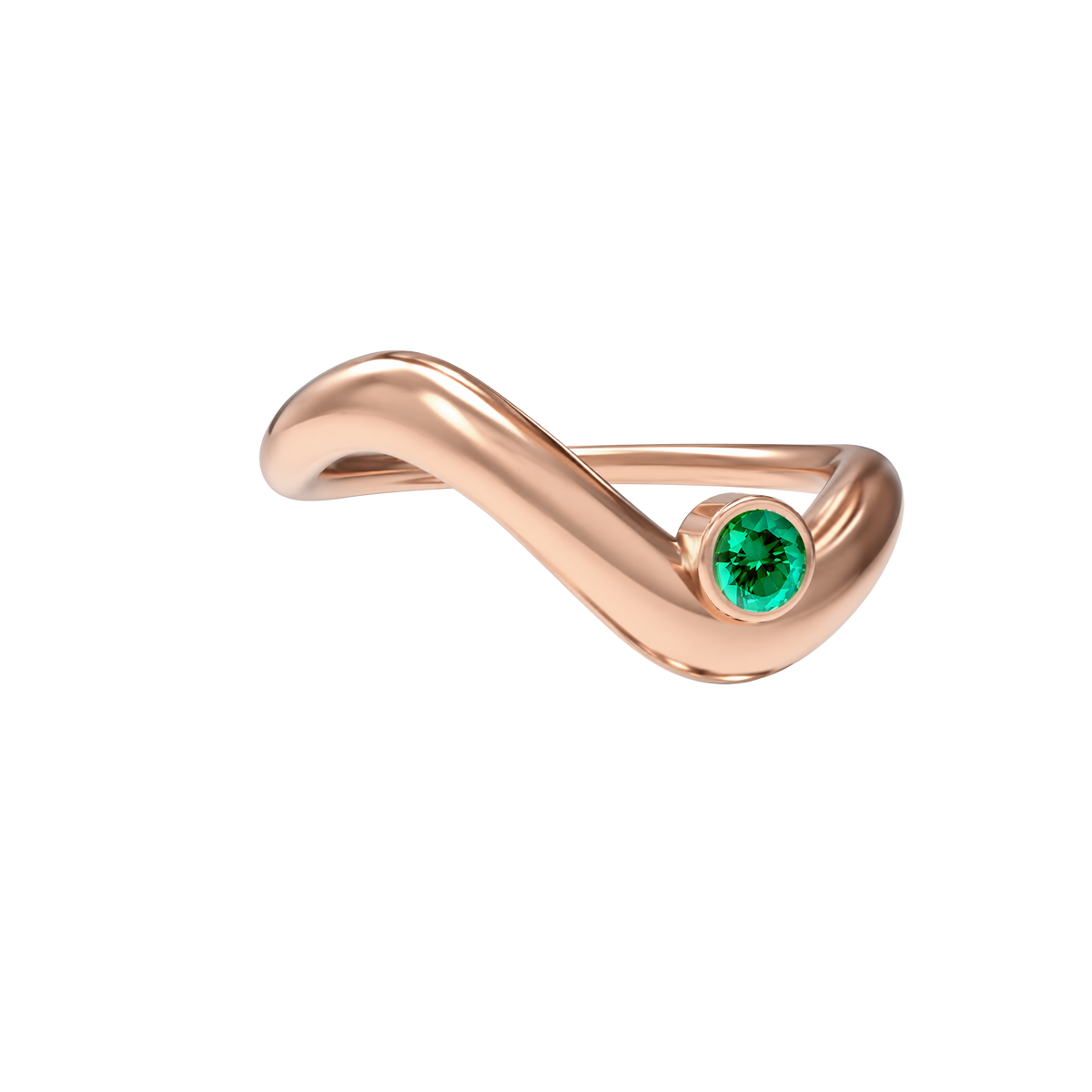 Birthstone wave ring