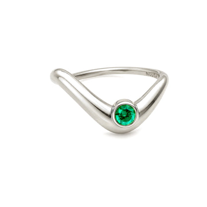Birthstone wave ring