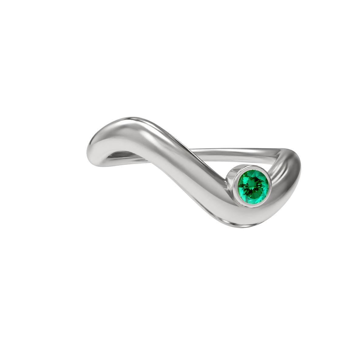 Birthstone wave ring