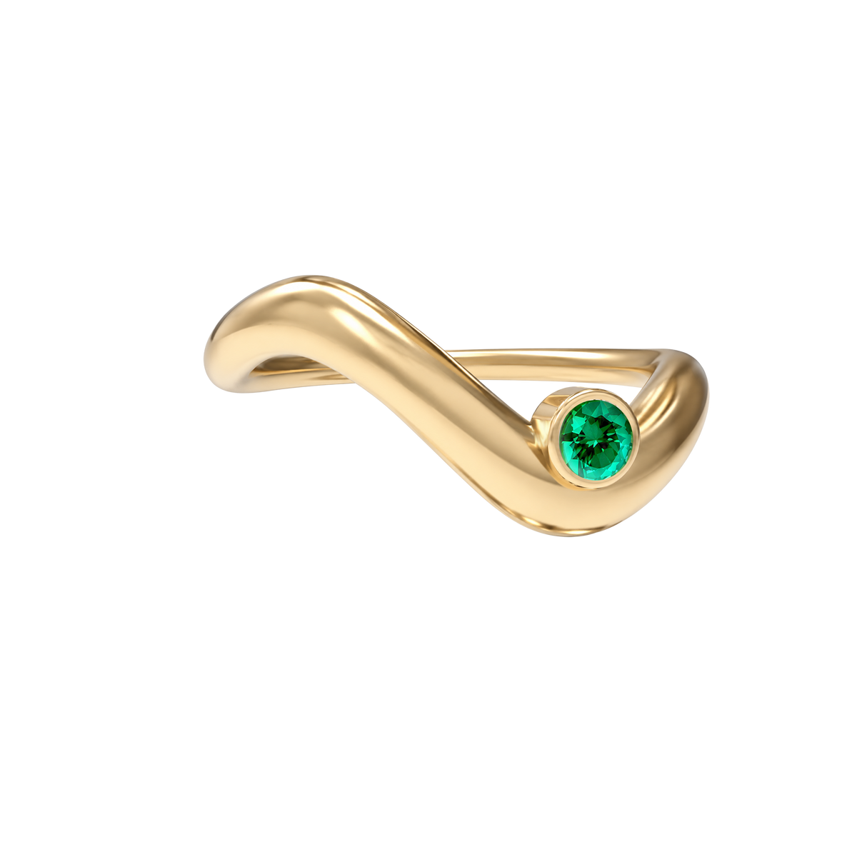 Birthstone wave ring
