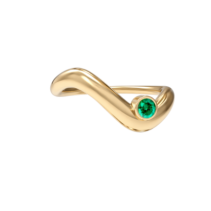 Birthstone wave ring