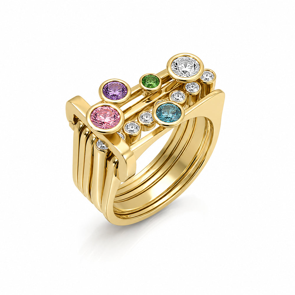 Round LNQD 5 Stack Rings