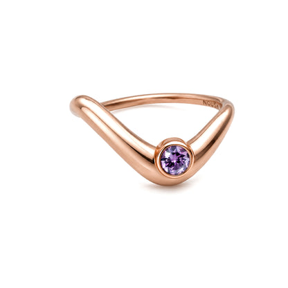 Birthstone wave ring