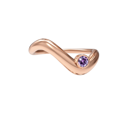 Birthstone wave ring