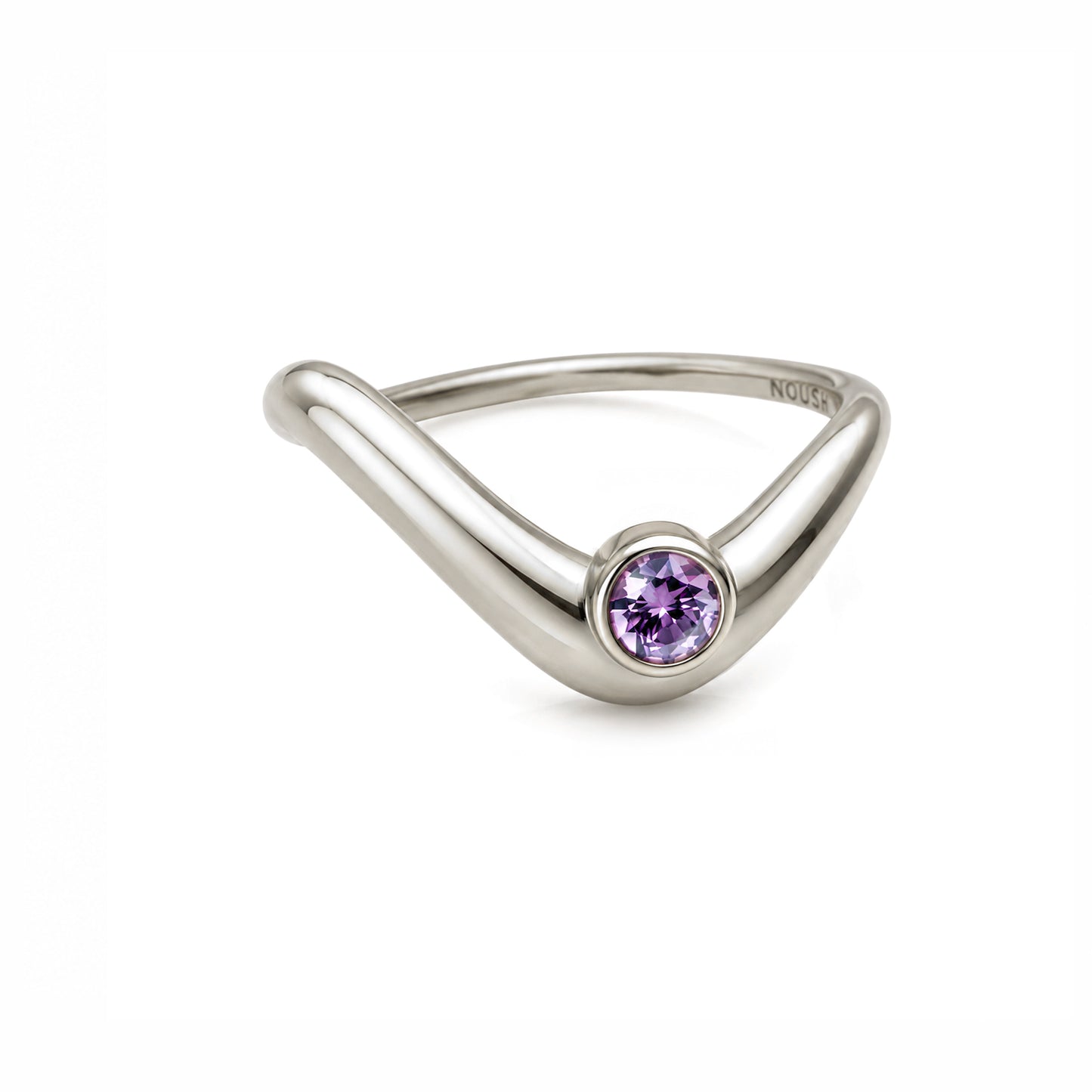 Birthstone wave ring