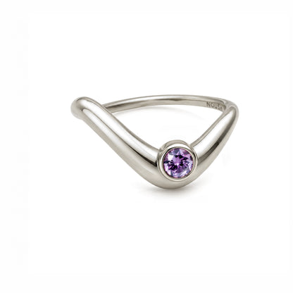 Birthstone wave ring