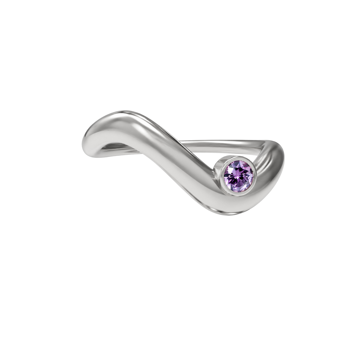 Birthstone wave ring